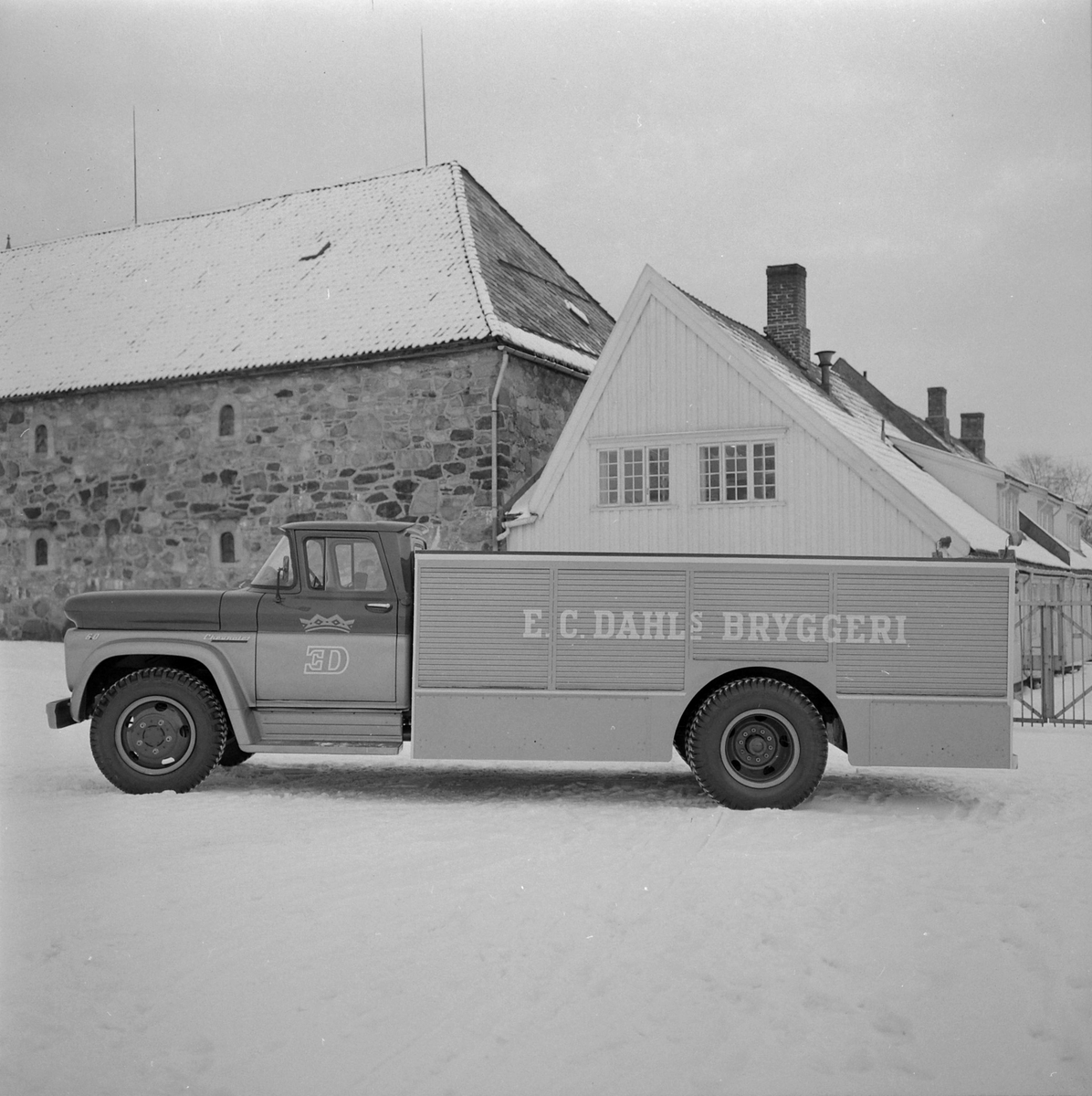 Bryggeribil fra E.C. Dahls Bryggeri.  1960 Chevrolet
