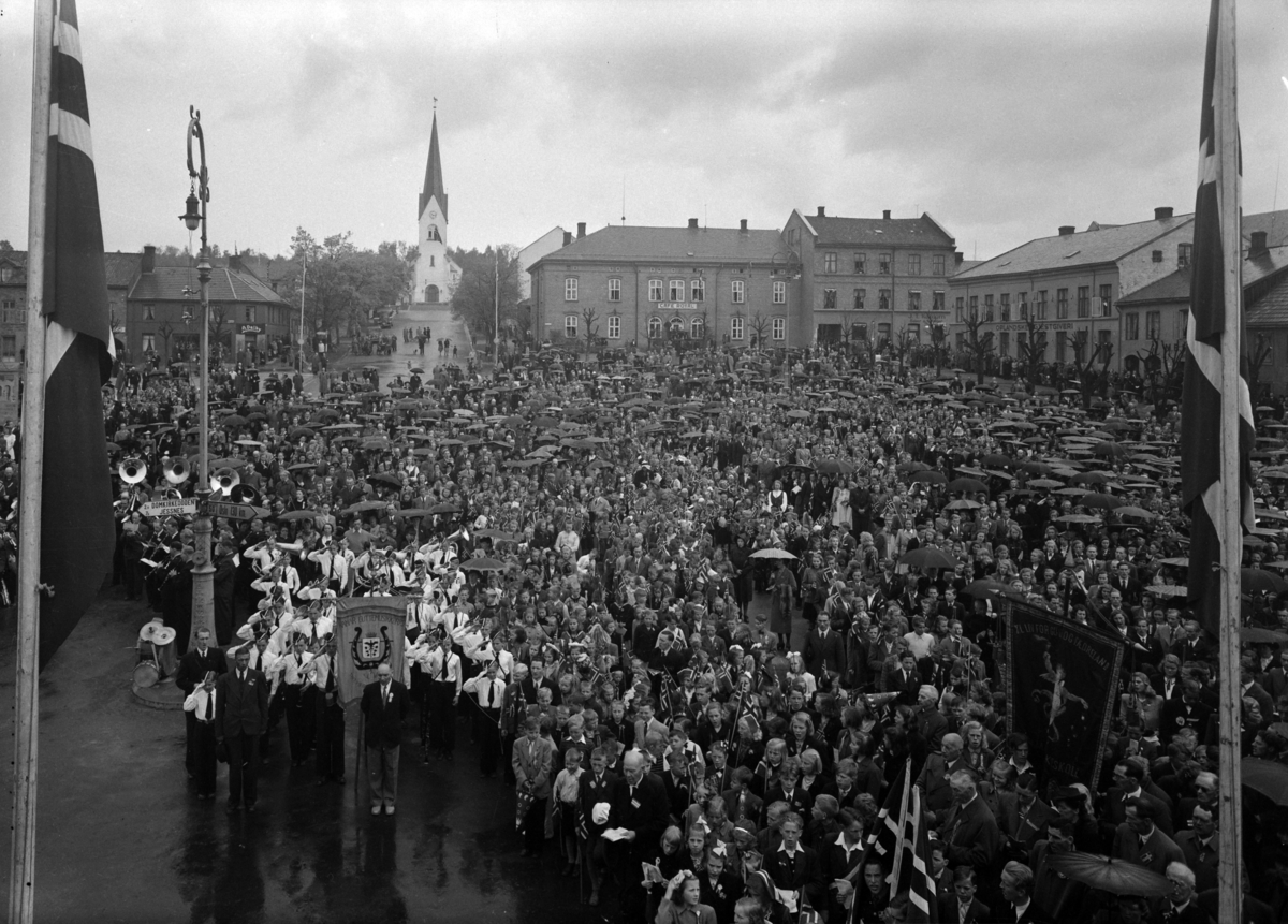 Hamar, Stortorget, 17. mai 1949, Hamar by 100 år, byjubileum 1949,