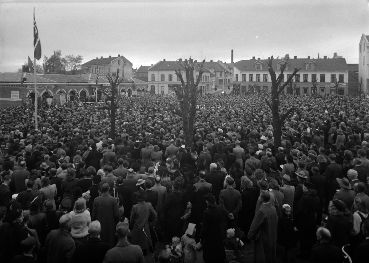 Hamar, Stortorget, 17. mai 1949, Hamar by 100 år, byjubileum 1949,