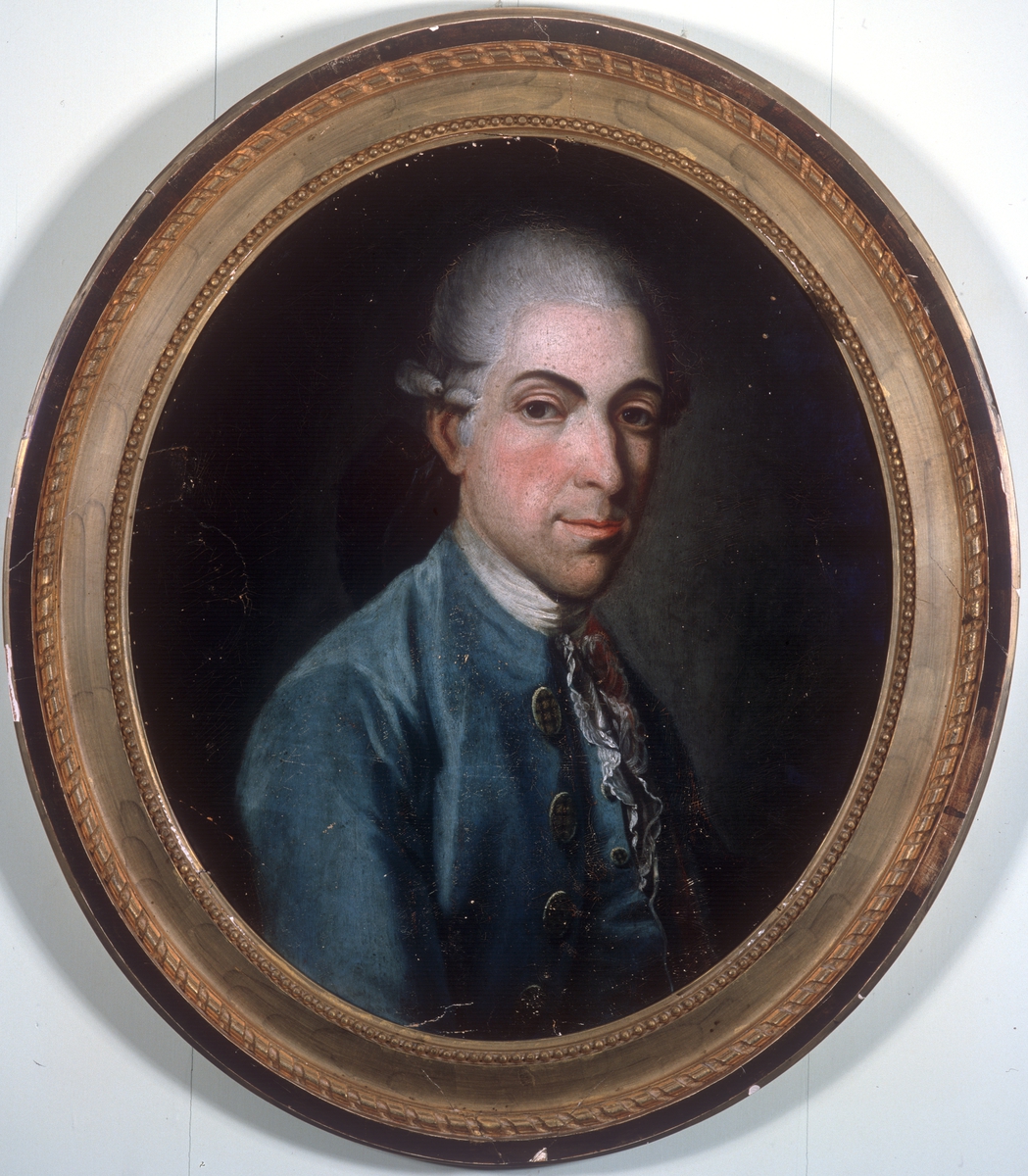 Maleri, portrett av mann. Malt av Lensmann Ole Nielsen. 