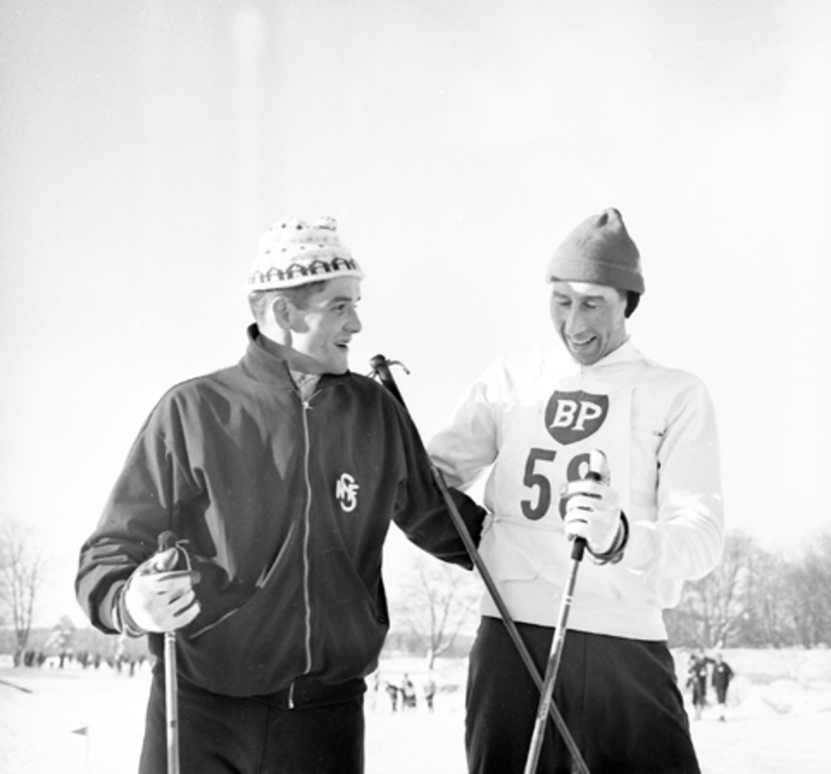 Ski, langrenn, Gjermund Eggen og Harald Grønningen, ukjent sted.