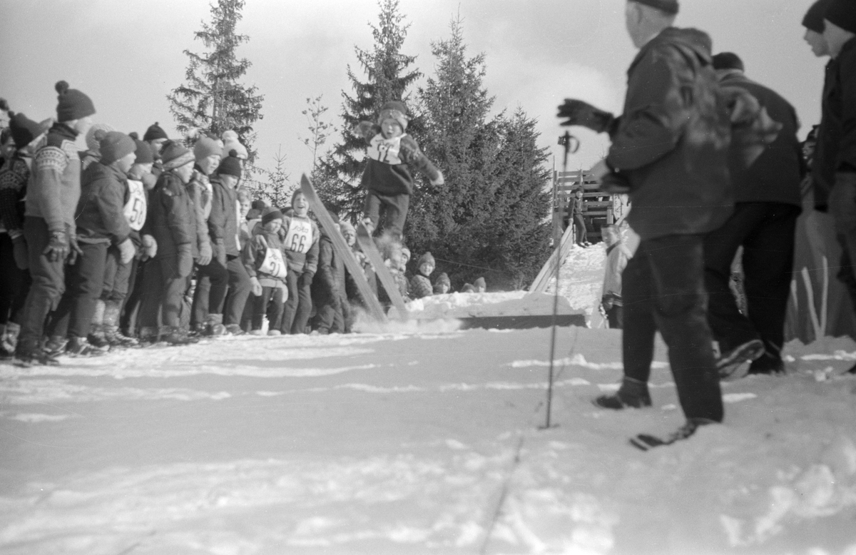 Pellervikrennet, barneskirenn, Brumunddal, 10. 03. 1968. Skihopp. Hopprenn. 
Det var påmeldt 361 deltagere i Pellervikrennet i 1968. 40 funksjonærer var i virksomhet. Alle ble premiert. 