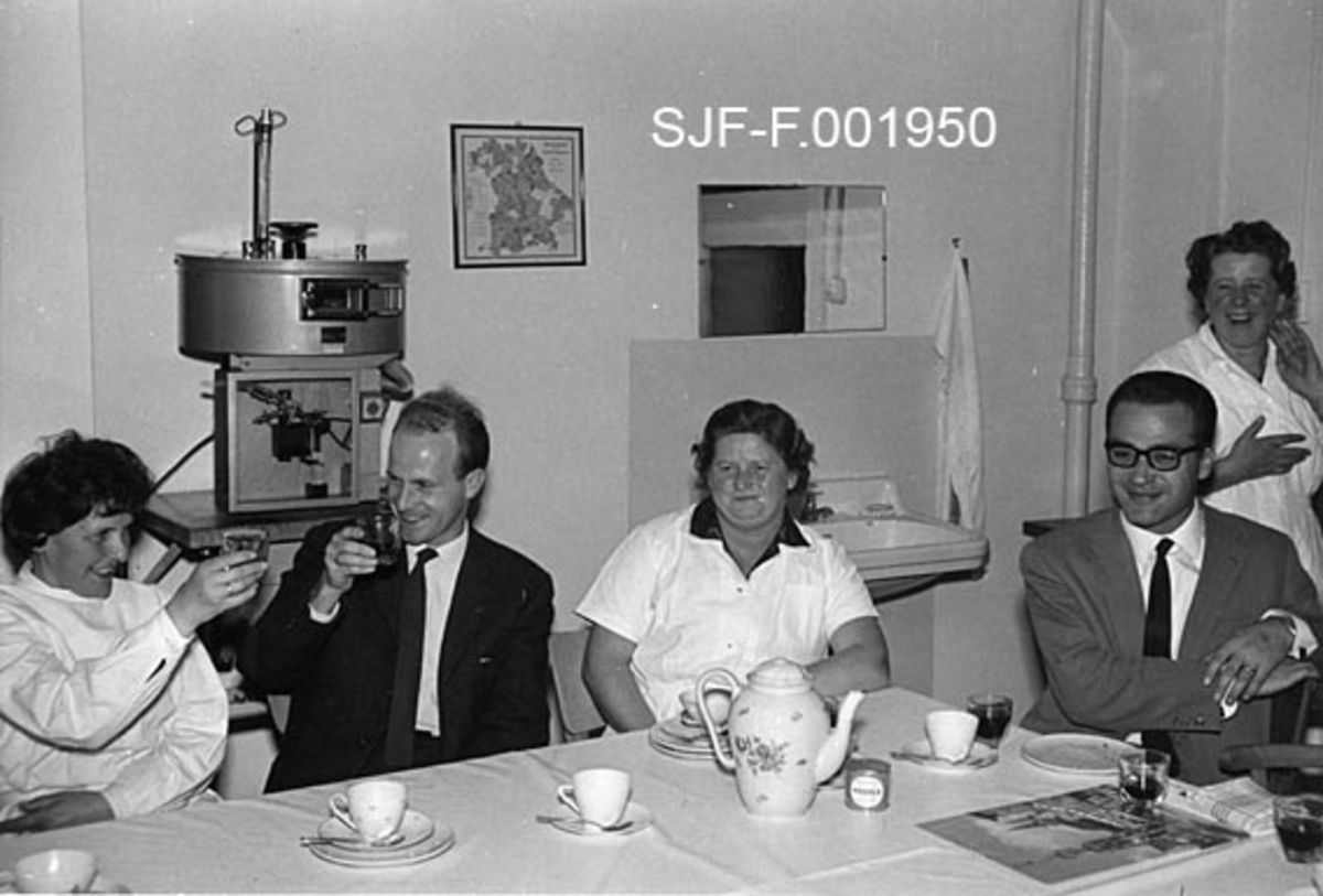 Forstmannen Ingvar Fystro (i mørk dressjakke) fotografert under avskjedslunsj med tyske kolleger, antakelig høsten 1964.  Fystro tok eksamen ved Landbrukshøgskolen på Ås i 1958 med ei avhandling som var basert på klengingsforsøk med furukongler.  Arbeidet ble utført i samarbeid med frøverksbestyrer Charles D. Kohmann, som ønsket den unge studenten som etterfølger.  Etter eksamen arbeidet Fystro som stipendiat ved Landbrukshøgskolen og som saksbehandler for skogkultursaker i Landbruksdepartementet.  Fra 1962 ble Fystro ansatt i en midlertidig stipendiatstilling ved Skogfrøverket.  Fra denne stillingen søkte han først stipendopphold ved Alice Holt Lodge i Sør-England for å studere frøproduksjonen der.  Deretter søkte han den tyske Alexander von Humbolt-Stiftung om stipend.  Dette stipendet åpnet muligheter for ett års opphold som forskningsstipendiat ved Institut für Pflanzenzüchtung i München, der Europas mest kjente skogfrøspesialist, Ernst Rohmeder, arbeidet.  Etter stipendiatoppholdet i Tyskland vendte Fystro tilbake til Norge for å overta Kohmanns bestyrerstilling ved Skogfrøverket fra årsskiftet 1964-65.   