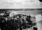 Flygfotografi över hangar K på F 3 Malmen.