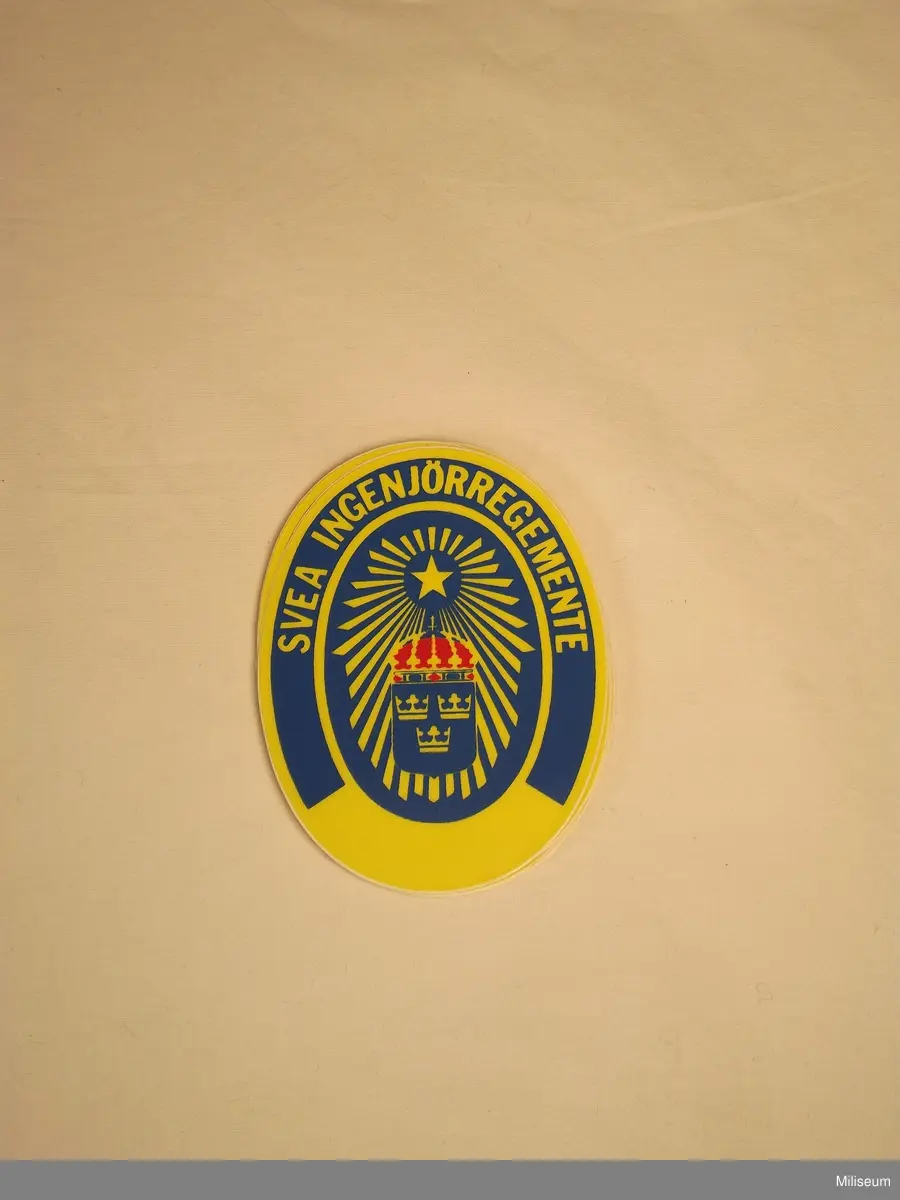 Tilläggstecken för Svea Ingenjörregemente (Ing 1), klisterdekal för uniform.

Över 20 st.