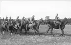 Avmarsch efter avlämning på fältet söder om kasern inför sommarmarschen 1934.