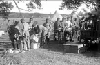 Utspisning i bivacken vid Örlen, Fagersanna under sommarmarschen 1934.