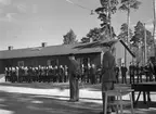 Fallskärmsjägarskolan i Karlsborg 1953.FJS-dagen.Uppställning.