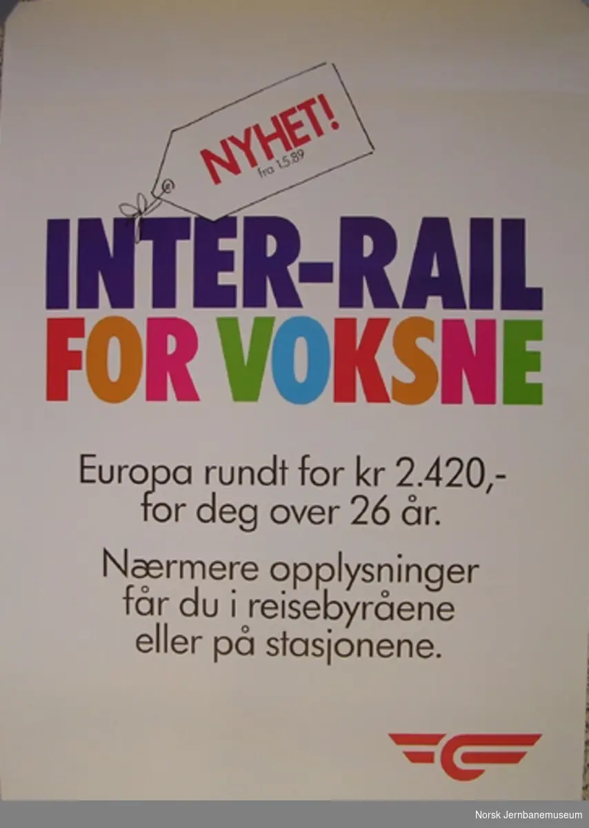 Reklameplakat : Inter-Rail for voksne