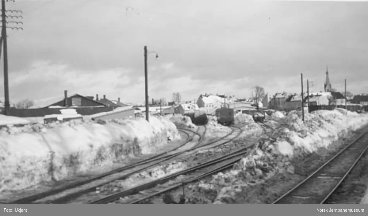 Kristiansand stasjon snøvinteren 1937