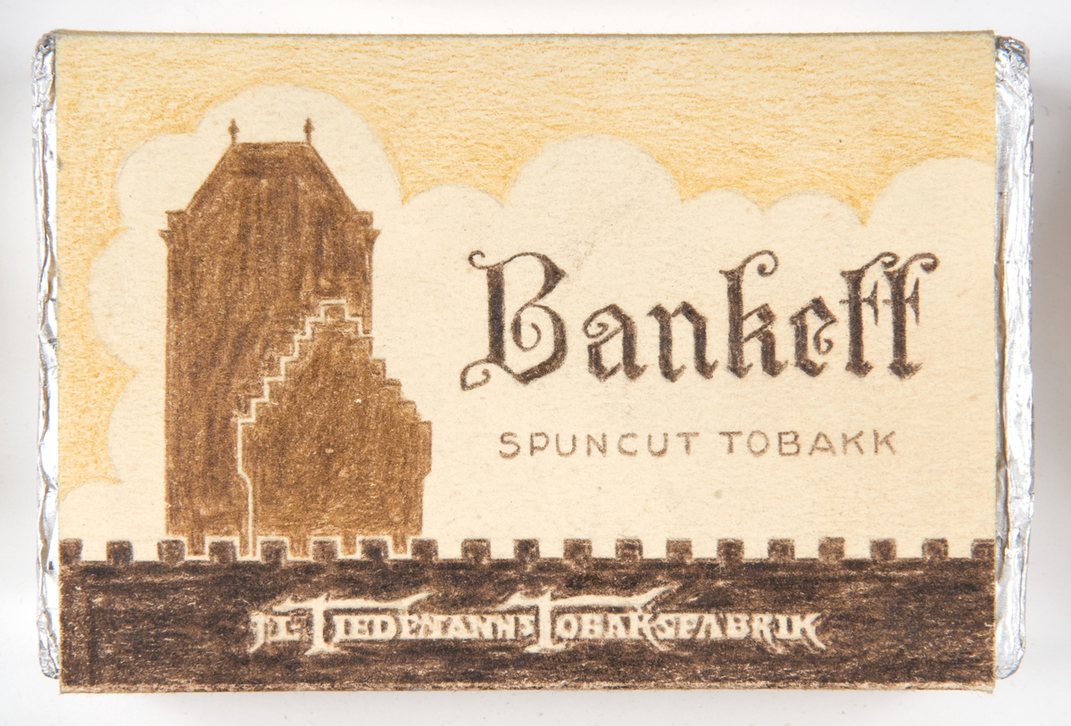 Tobakkseske - utkast i forbindelse med produktutvikling, Tiedemanns Tobaksfabrik.