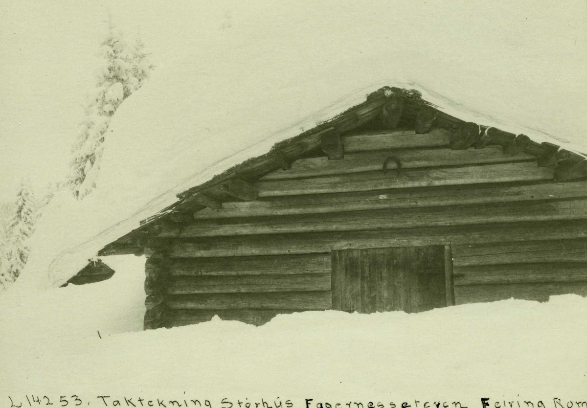 Fagernesseteren, Feiring, Eidsvoll, Akershus. Seterhus i snø.