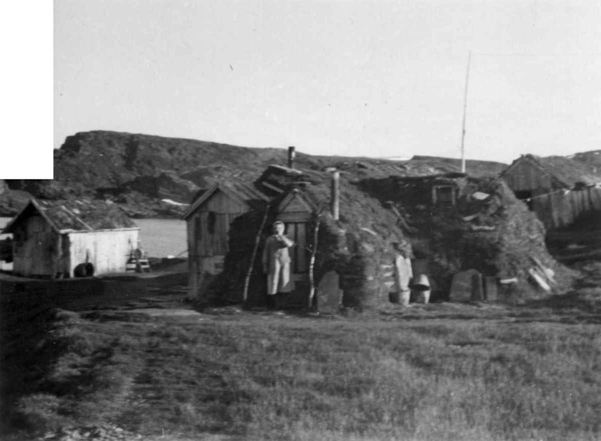 Sammenbygd bolig og fjøsgamme, Langfjordnes 1952.