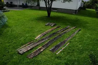 Båtdeler fra funnet i Rørvik.