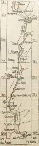 Kart over gamleveien fra Sole til Eggedal