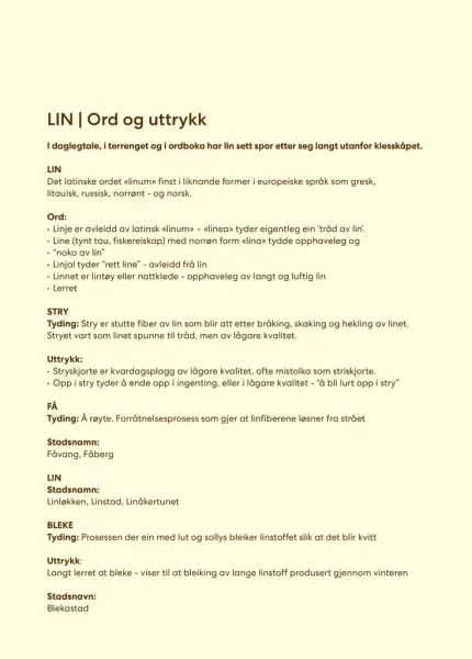 LIN Plakat Ord Uttrykk