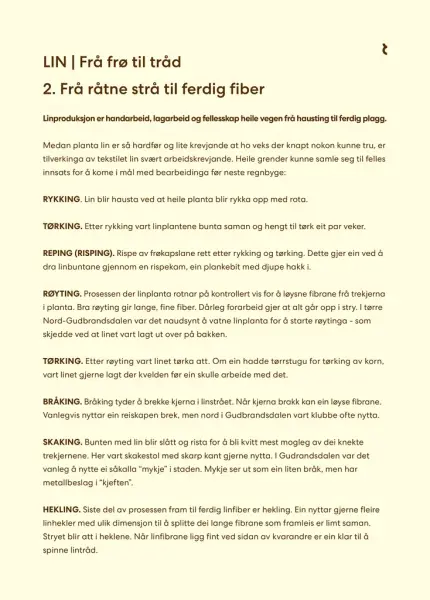 Plakat LIN Prosess Strå Fiber