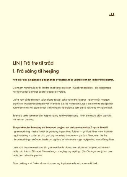 Plakat LIN Prosess Såing Hesjing