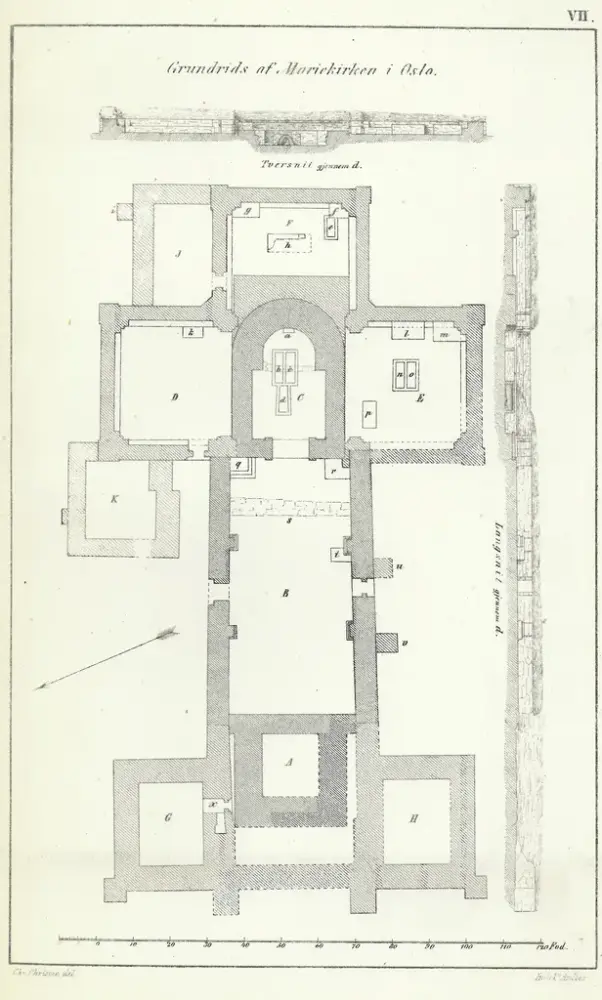Plantegning over Mariakirken.