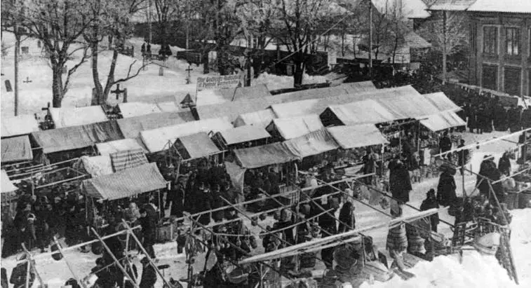 Historisk bilde av Kongsbergmarken.