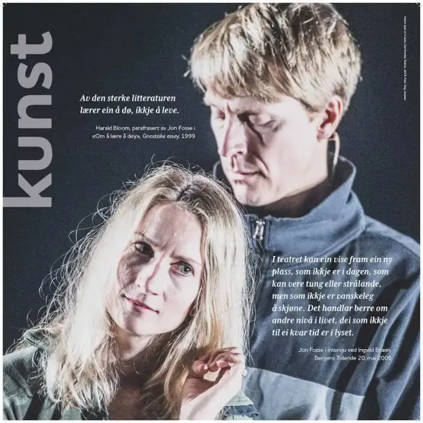 Plansje med teksten kunst og bilete ei kvinne og ein mann