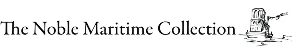Logoen til The Noble Maritime Collection, en samling av maritime kunstverk av John Noble, med et stilisert bilde av et fartøy.