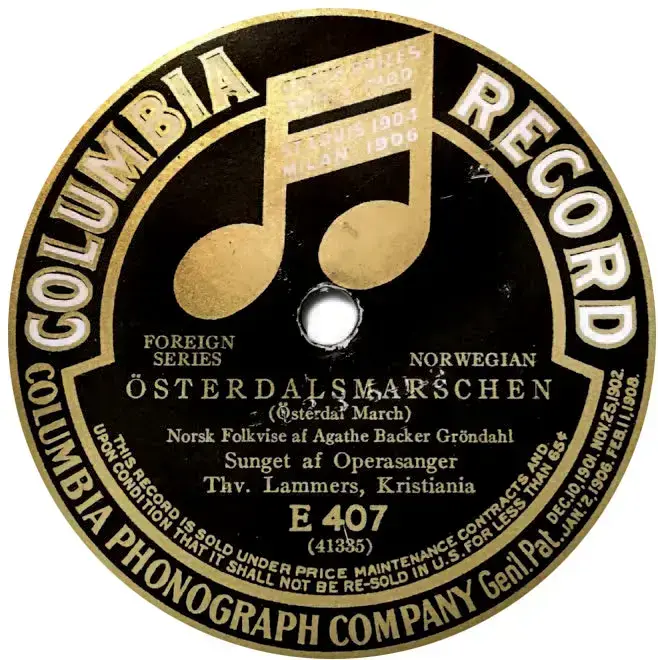 Pressing frå ca. 1908–1917 av Thorvald Lammers: «Österdalsmarschen»