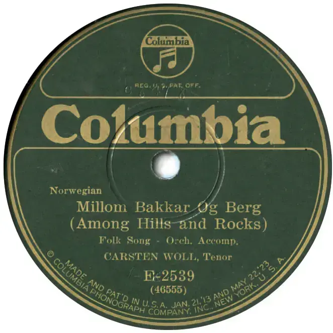 Carsten Woll: «Millom bakkar og berg» (Pressing frå ca. 1925)