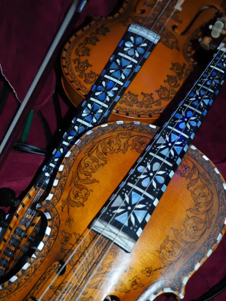 To hardingfeler i en felekasse.