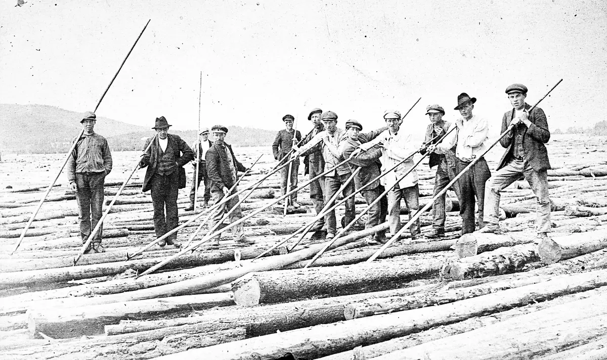 Fo-B1621, Arbetslag vid sorteringsverk i Sandslån, fotograf okänd 