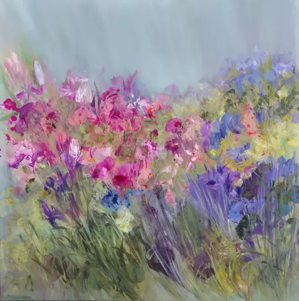 Blomstermaleri av Bente Ridder-Nielsen