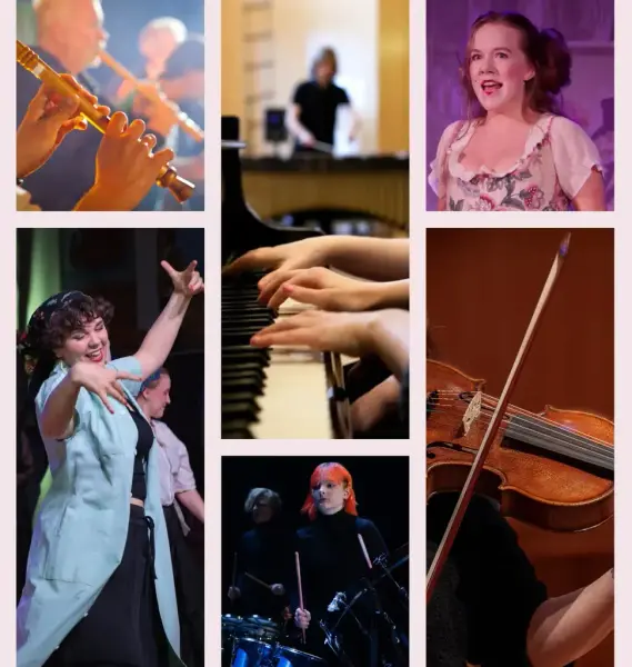 Personer som sjunger och spelar instrument.