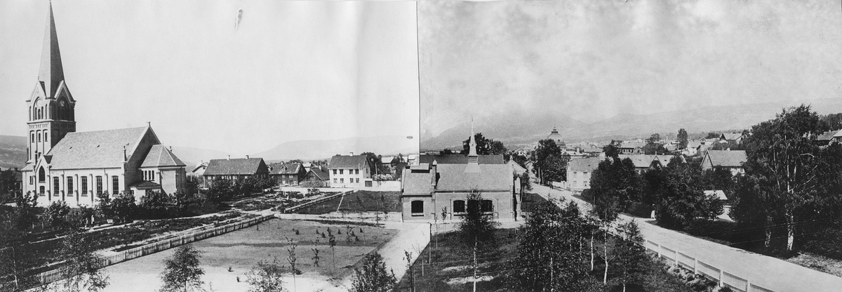 oppland-lillehammer-kirke-med-kirkeg-rd-og-kapell-kirkegata-til