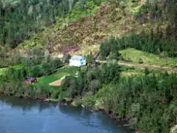 Flyfoto over Målselv kommune. Bebyggelse i Maukdal
