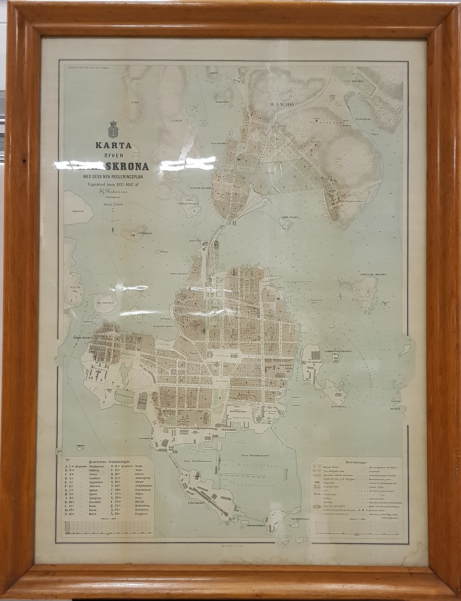 Karta över Karlskrona.