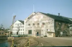 Tribunen uppbygg vid sjösättn. av Delfinen.