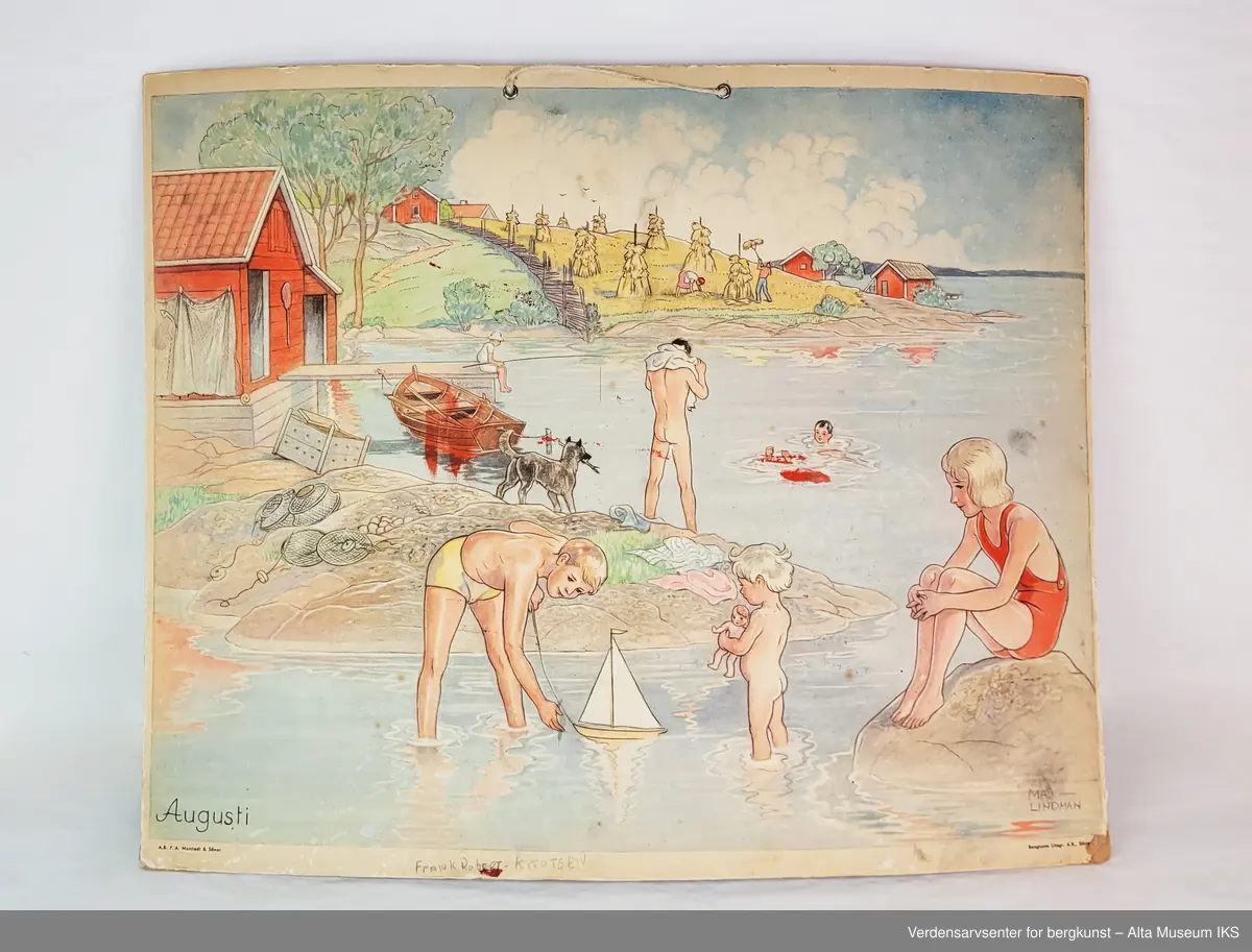 Skoleplansjer med tegnede bilder av alle årets måneder