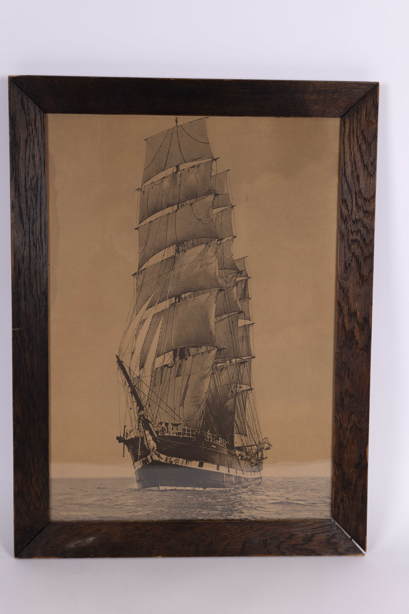 Skipsportrett (fotografi) av fullrigger FORTUNA bg. 1875. ex. britiske MELBOURNE senere MACQUARIE bygget ved R. H. Green, Blackwall i London. Fotografi som MACQUARIE.