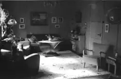 Stua i doktorboligen til familien Bjørnstad, Havøysund på 1950-tallet.