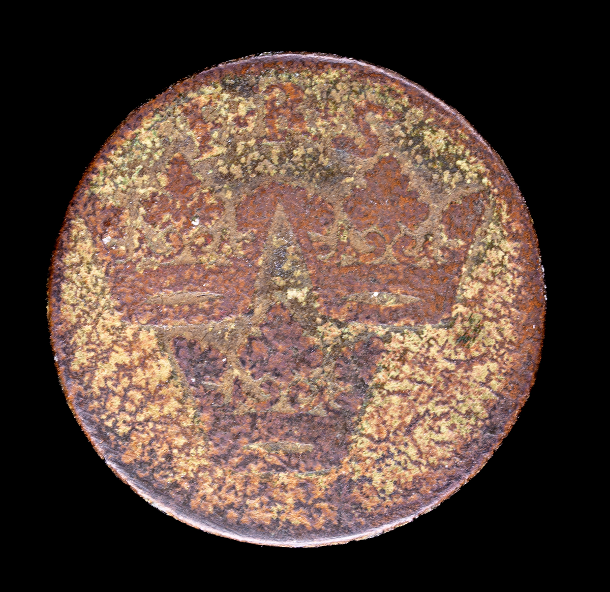 Carl XII 1 öre nödmynt av koppar (tre kronor). Nött.