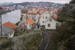 Gamle Skudeneshavn. Våren 1988. Gatemotiv - Fargebilder (dias)