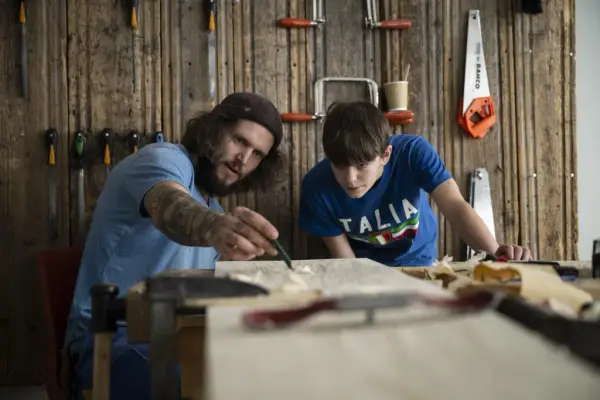 Fra snøbrettkurs instruktør og deltaker