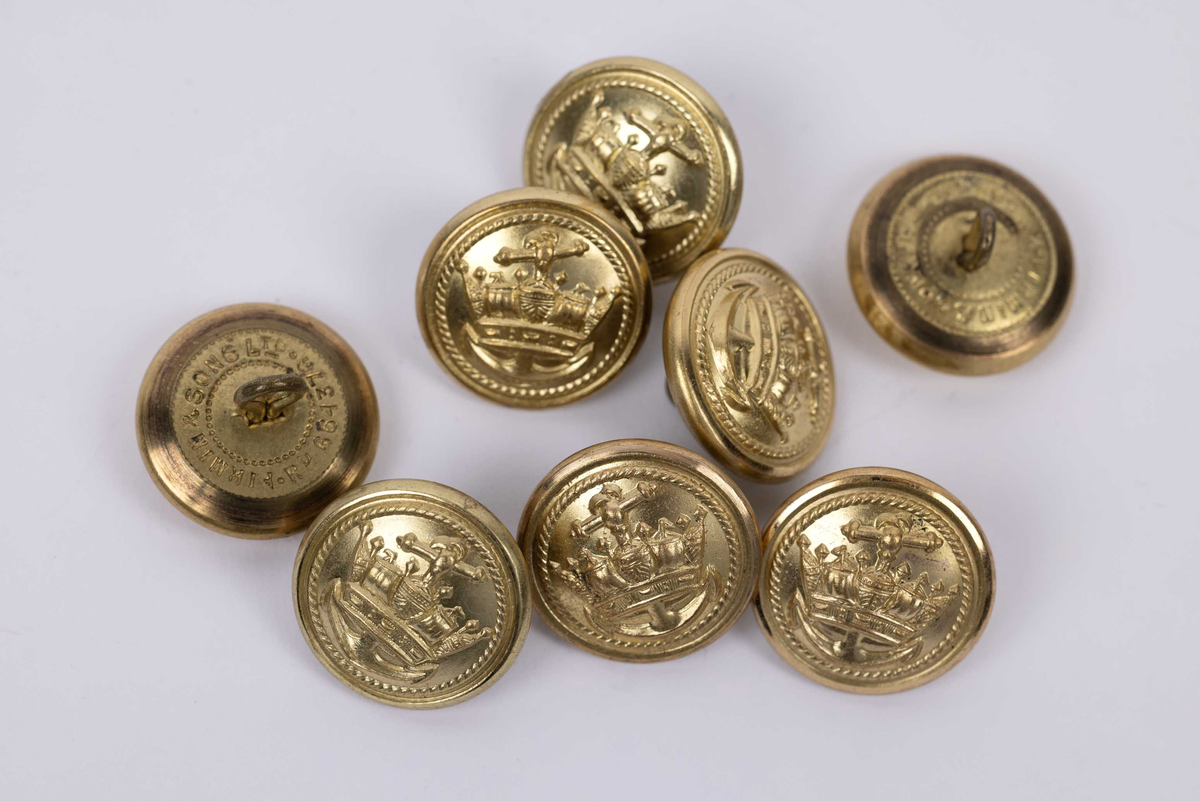 Knapper med motiv av anker.