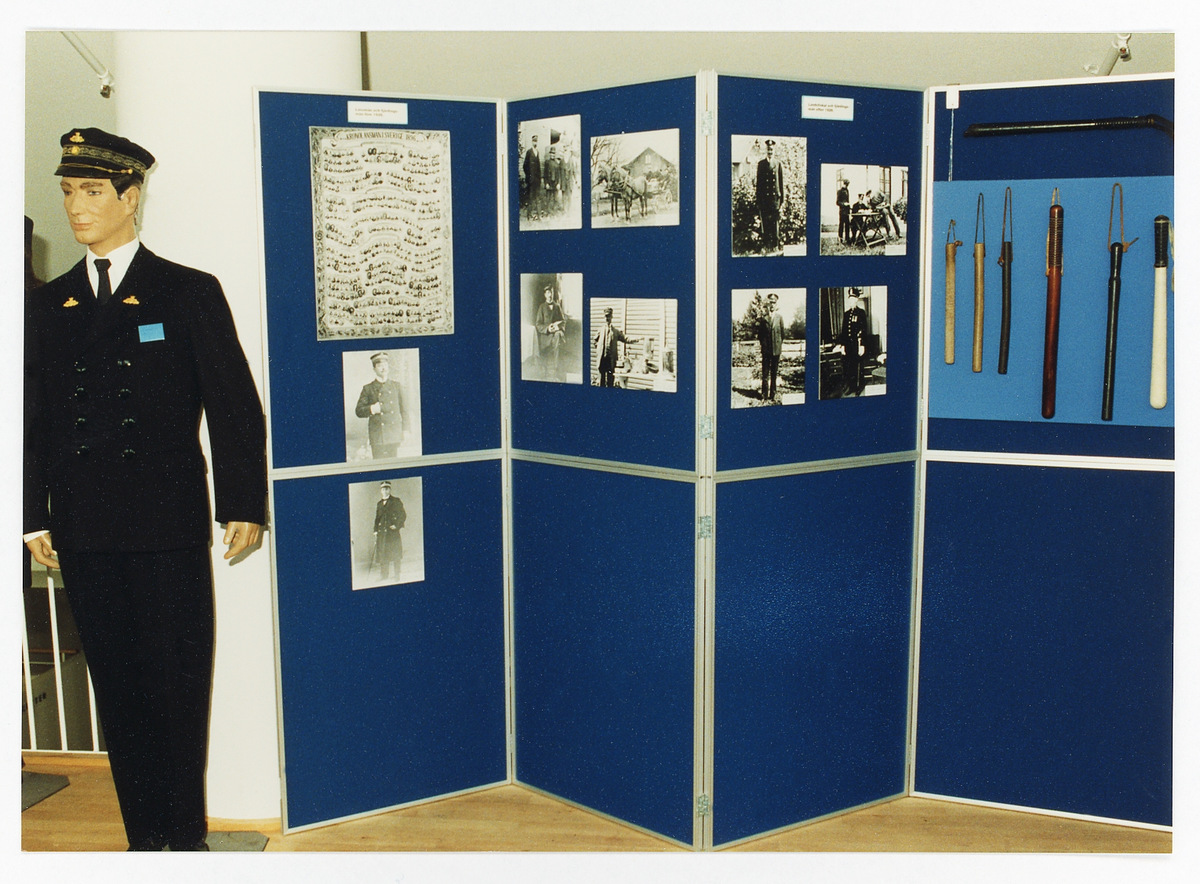 "Polismuseet i Konserthuset", Växjö. 
Tillfällig utställning i foajén, 2-3/5 1992.