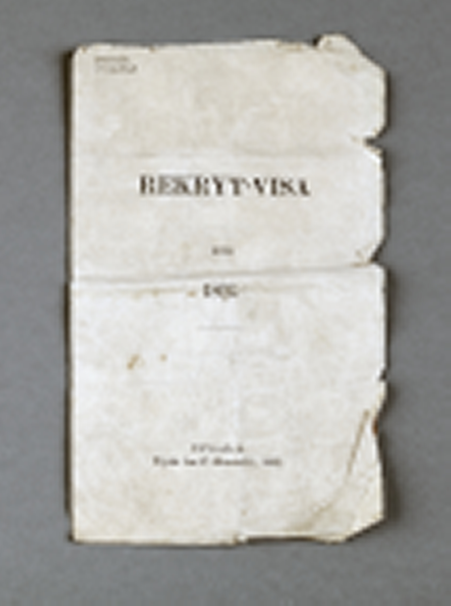 Rekrytvisa för 1862. Ett vikt blad.