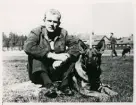 Polishundsutbildning, Växjö, cirka 1962.
Ingvar Magnusson, Växjö, med Ulk.