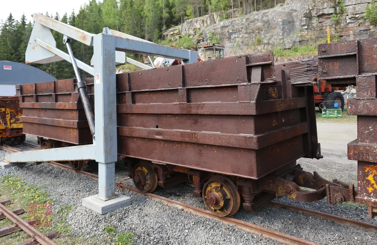 Tunnelvaggen har et understell med to hjulganger med to hjul på hver hjulgang. Typiske hjul med flens for skinnegang. Opplegg for seriekobling av flere vagger. Mekanisk sideveis tipp. Passer til skinnegang med sporvidde 75 cm. Rusten med rester av gul farge. Vaggen har plass til ca. 4 kubikk masse.

Det er tre like vagger, det er merket:
NFSM-G-00368
NFSM-G-00368-1
NFSM-G-00368-2