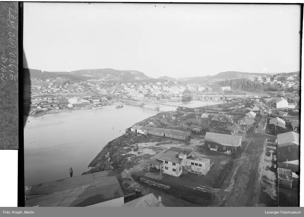 Oversiktbilde fra Steinkjer i etterkrigstida.
