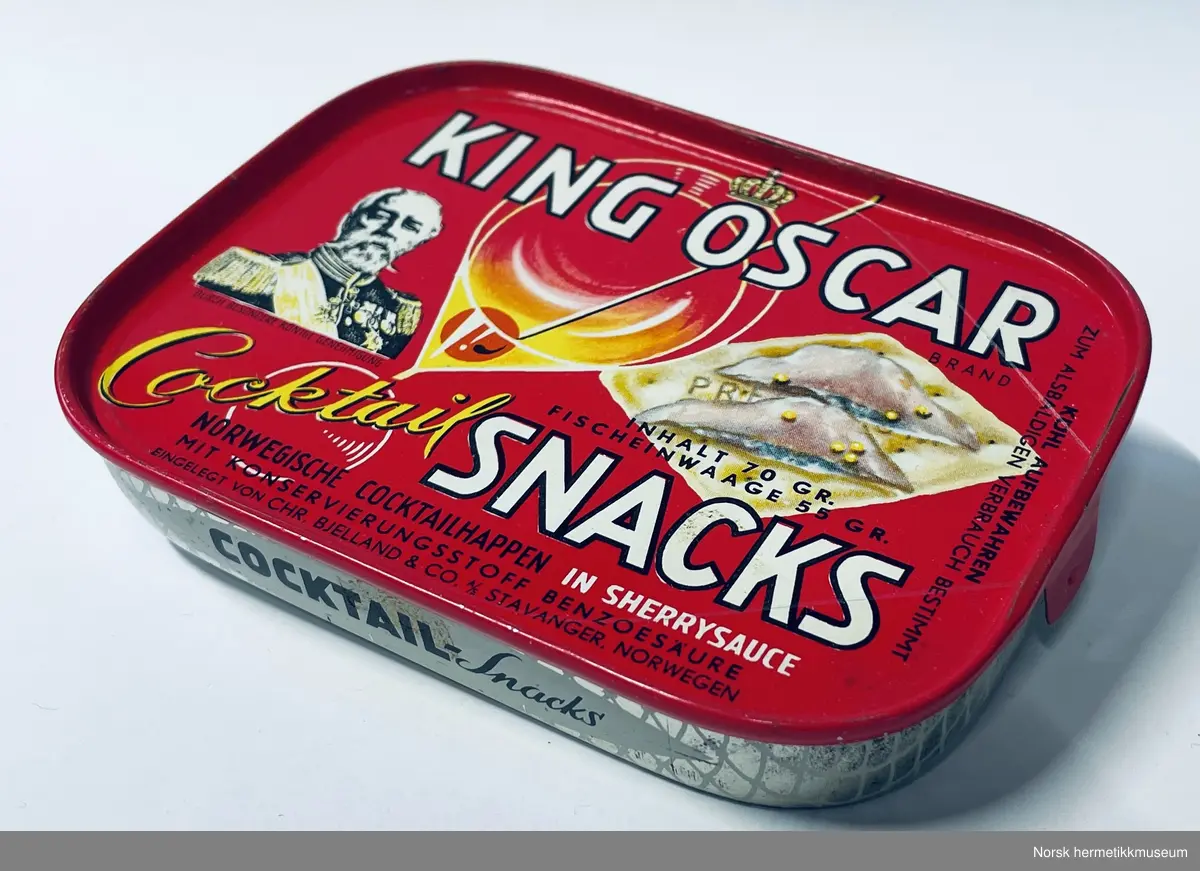 King Oscar, kjeks m/sild, cocktailglass