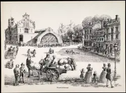 Det gamle Jernbanetorget [litografi]